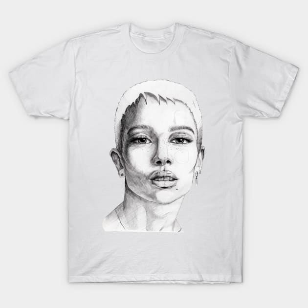 portrait sketching face T-Shirt by Garafena_art